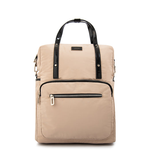 Mochila porta notebook cecilia grande beige