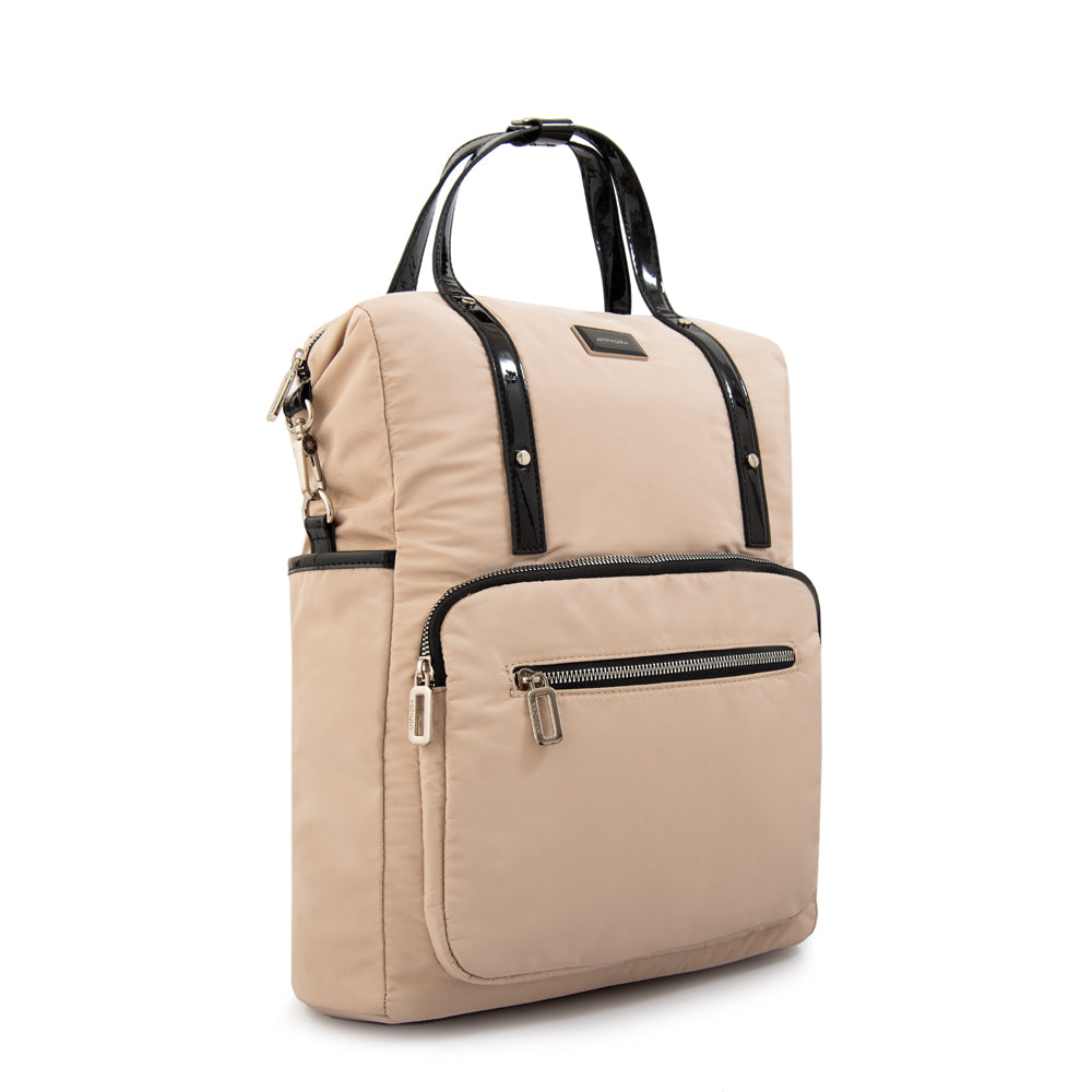 Mochila porta notebook cecilia grande beige