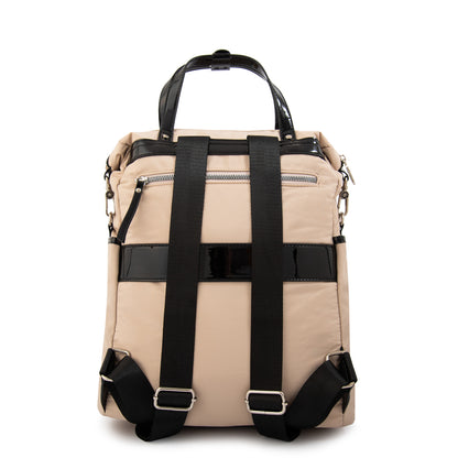 Mochila porta notebook cecilia grande beige