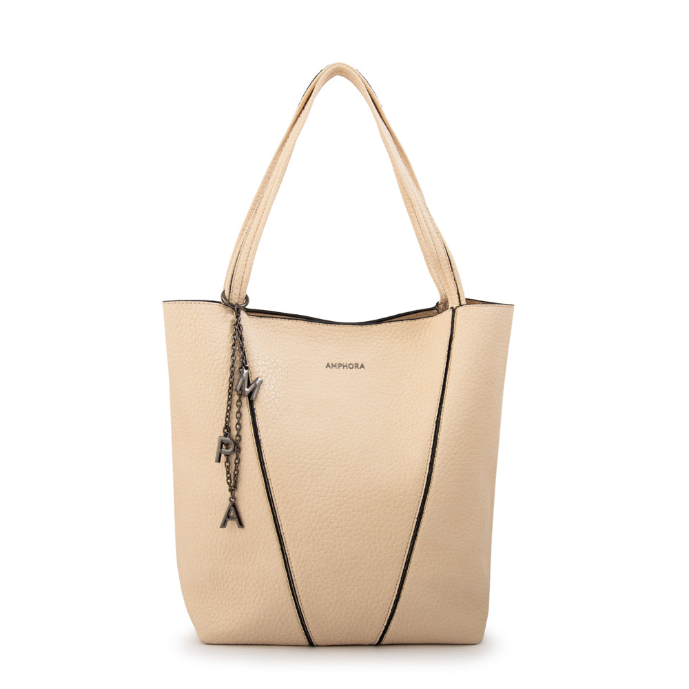 Cartera tote miriam mediana blanco crudo