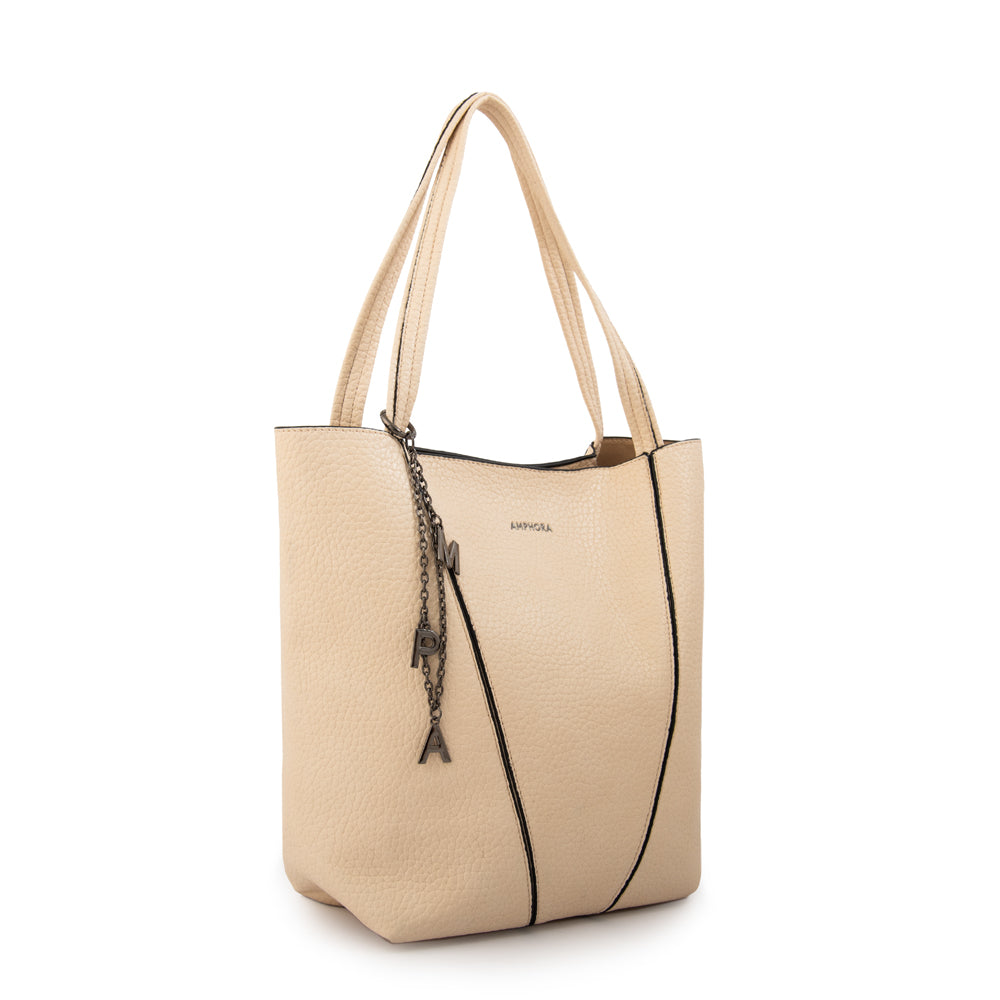 Cartera tote miriam mediana blanco crudo