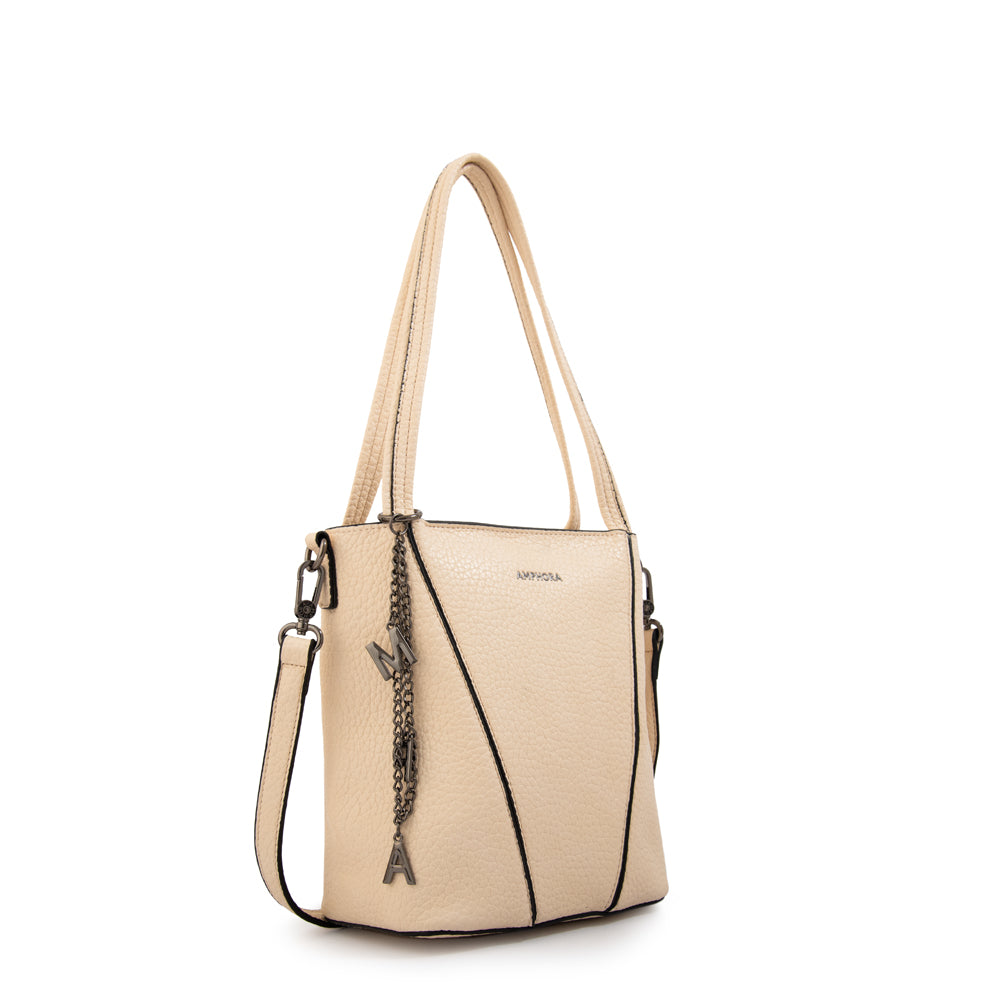 Cartera bandolera miriam mediana blanco crudo