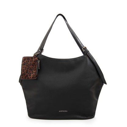 Cartera tote bois grande negro