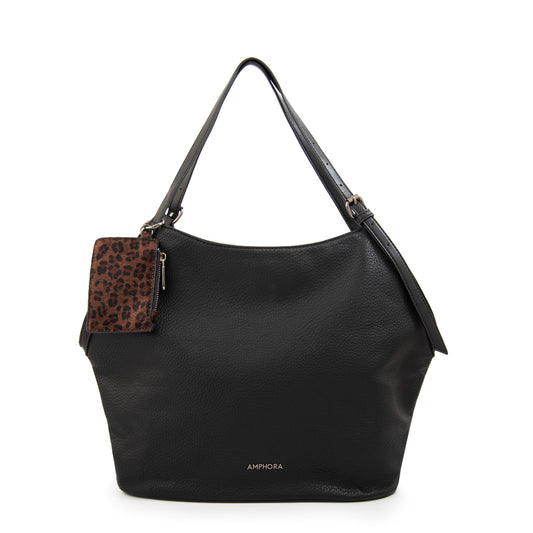 Cartera tote bois grande negro