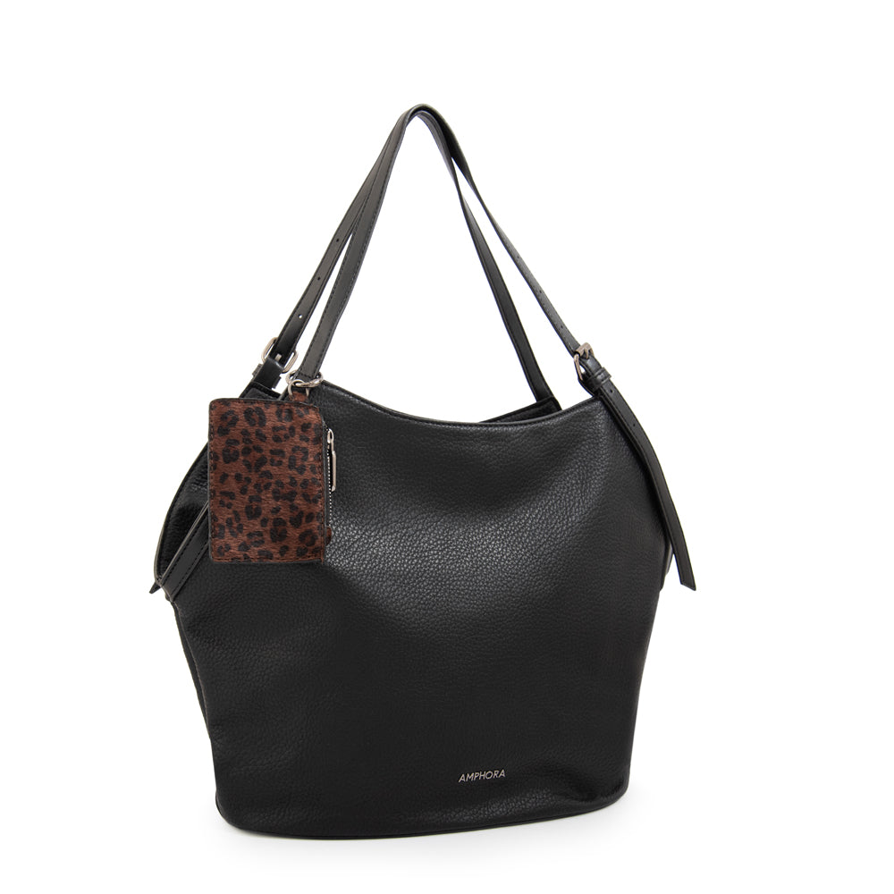 Cartera tote bois grande negro