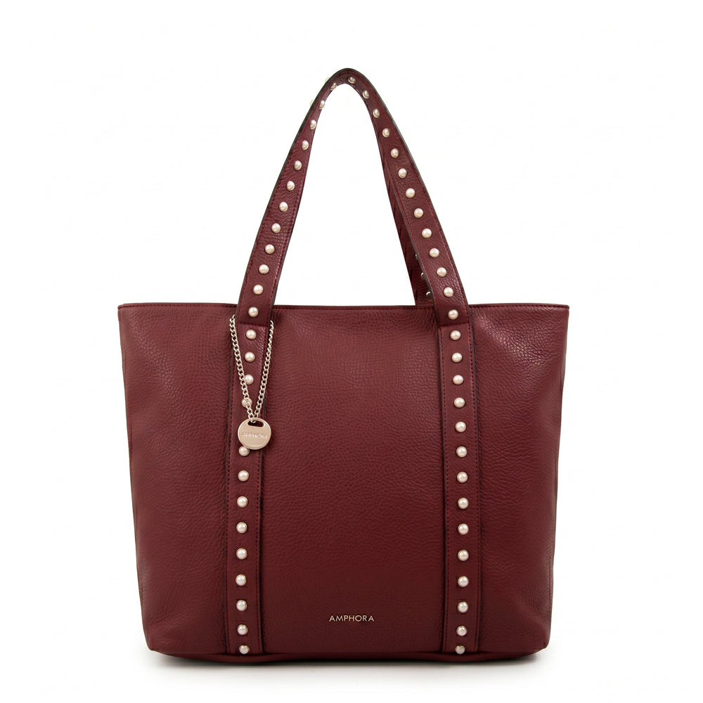 Cartera tote angela grande burdeo