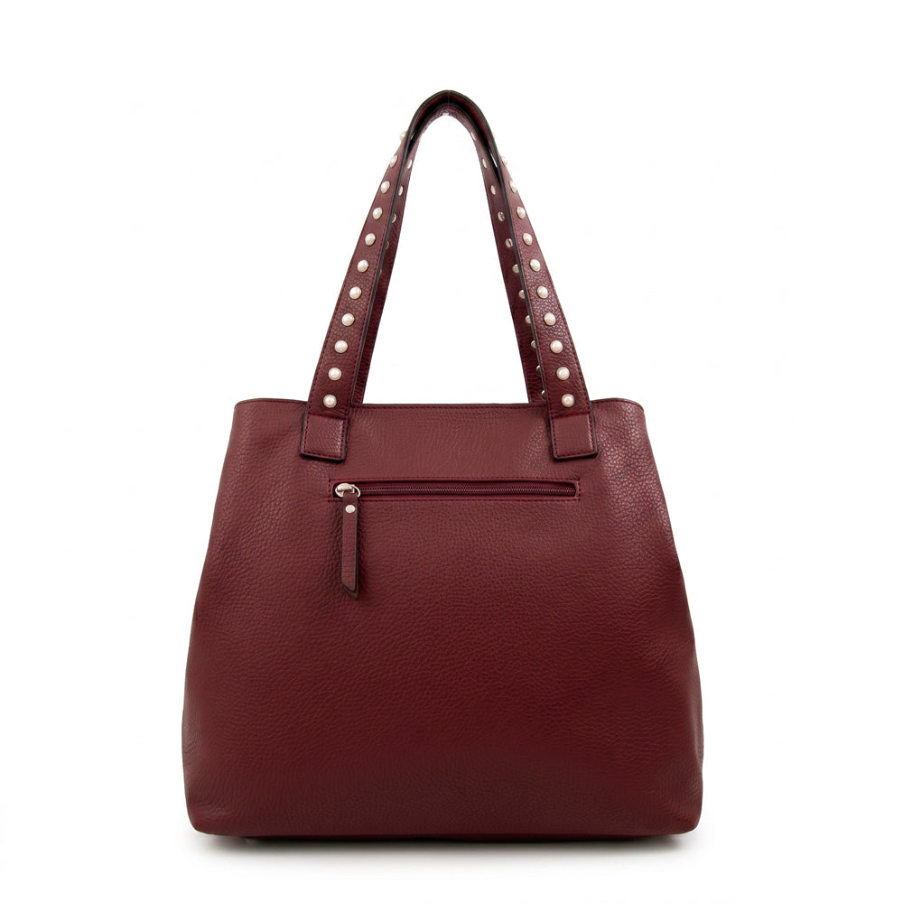 Cartera tote angela grande burdeo