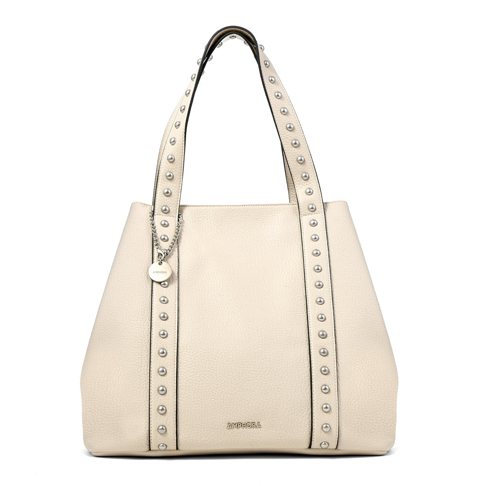 Cartera tote angela grande blanco crudo