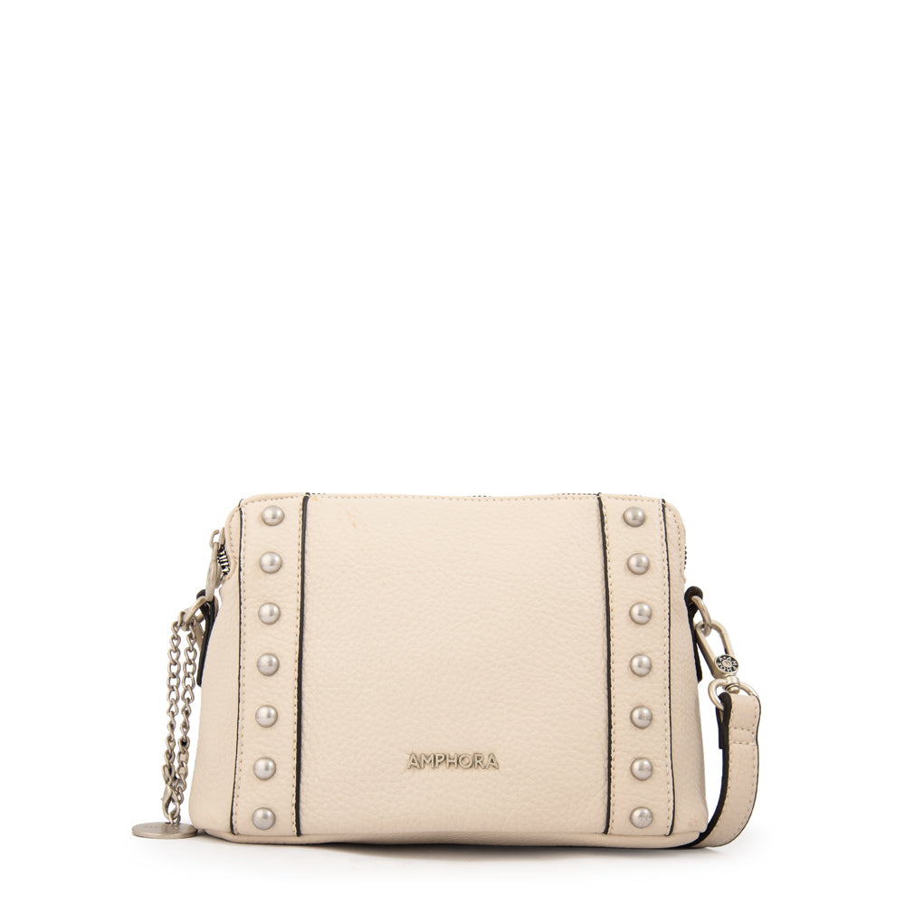 Cartera bandolera angela pequeña blanco crudo