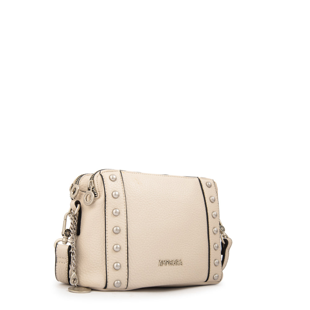 Cartera bandolera angela pequeña blanco crudo