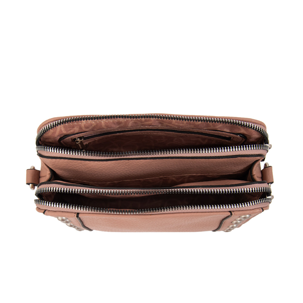 Cartera bandolera angela pequeña rosa viejo