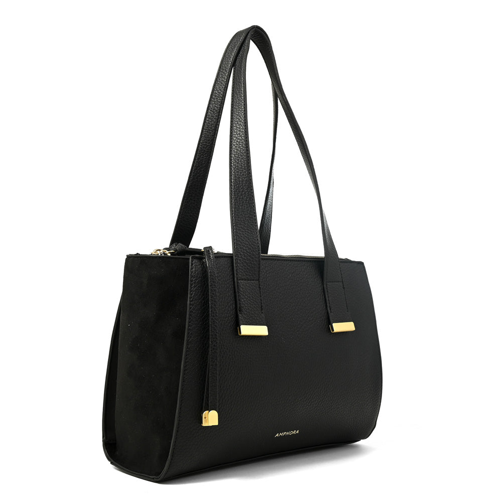 Cartera tote tres divisiones belinda mediana negro