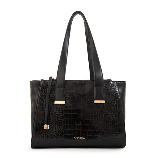 Cartera tote tres divisiones belinda mediana negro