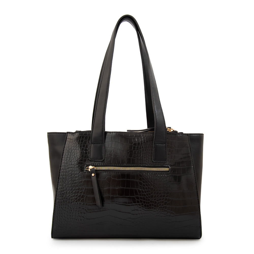 Cartera tote tres divisiones belinda mediana negro