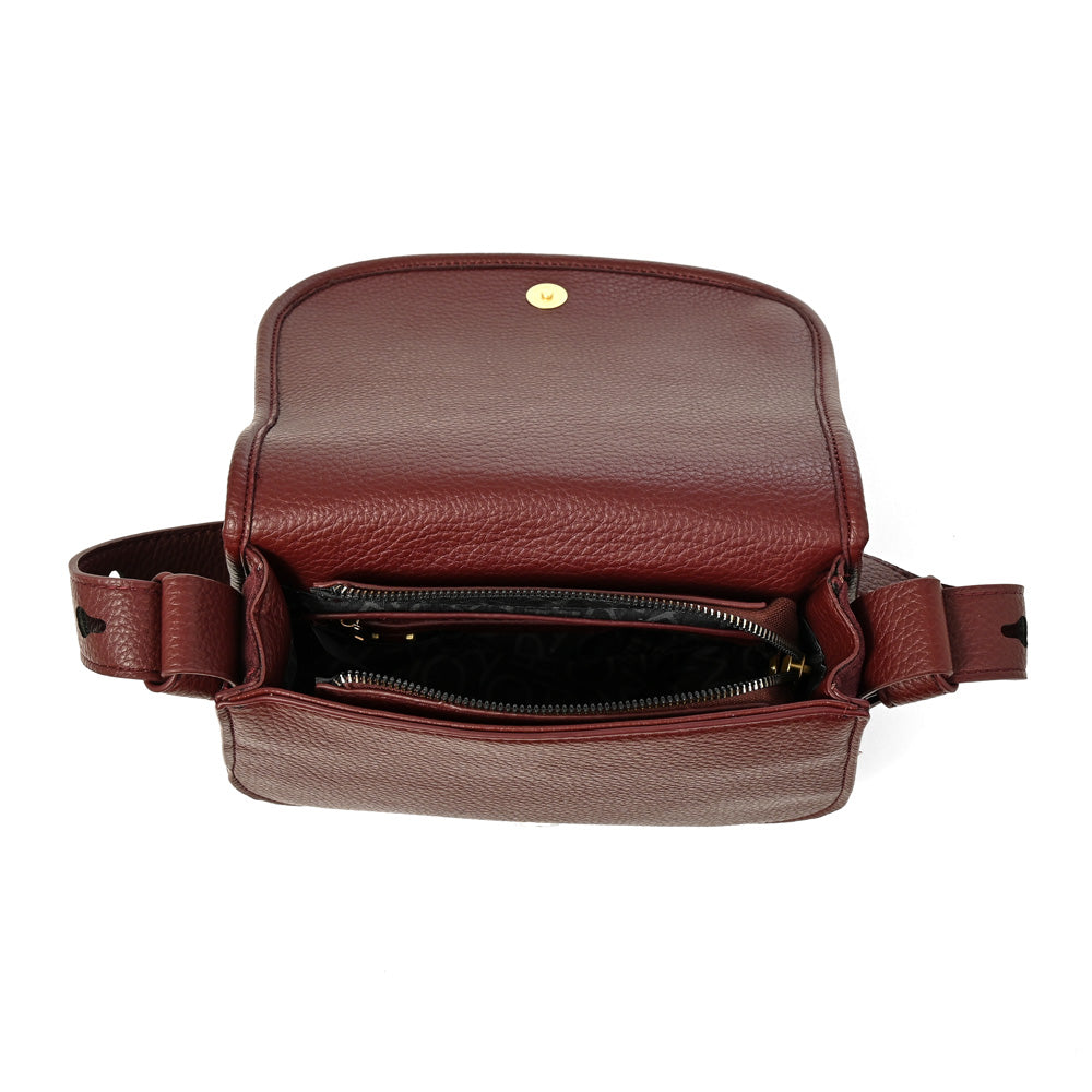 Cartera bandolera belinda mediana burdeo