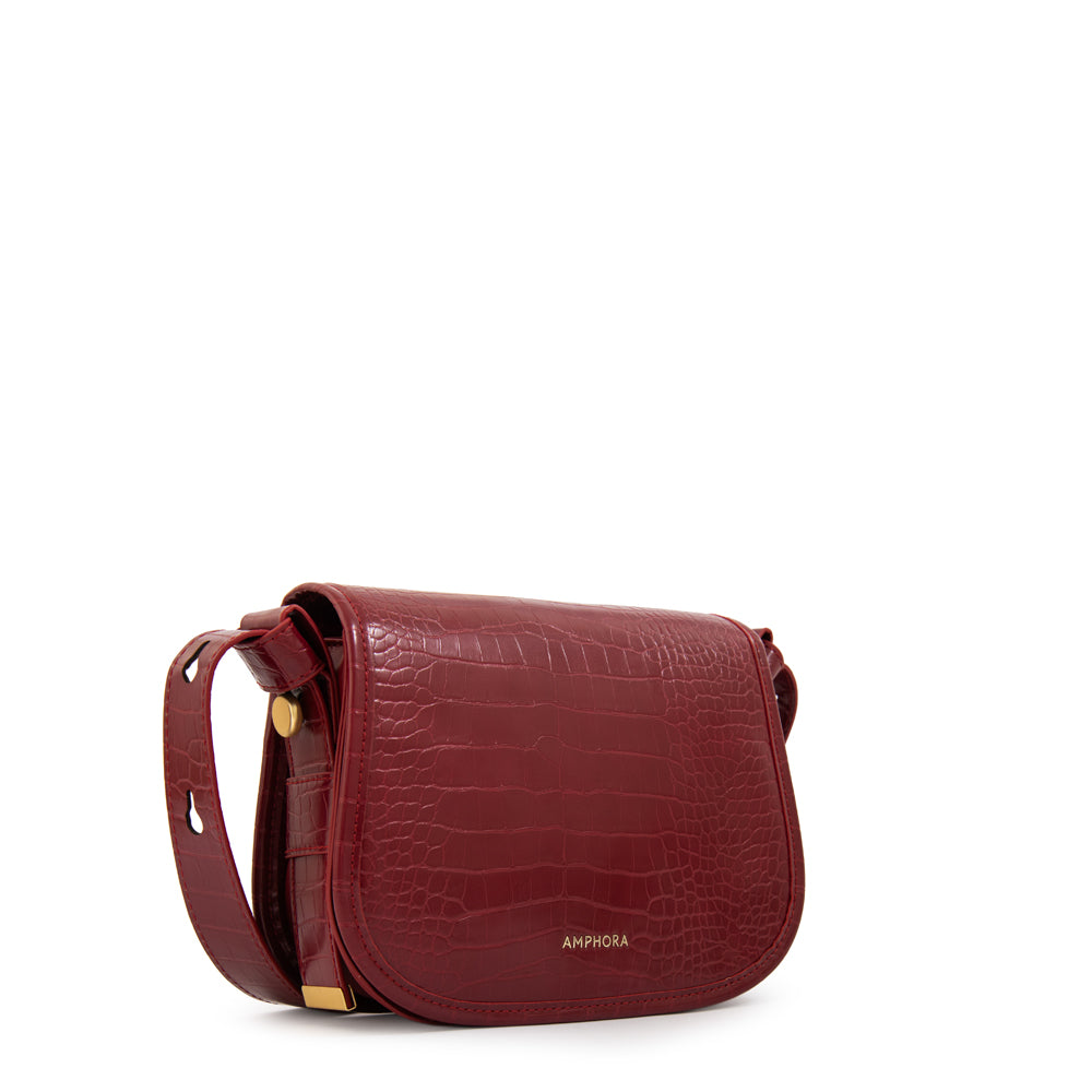 Cartera bandolera belinda mediana rojo oscuro