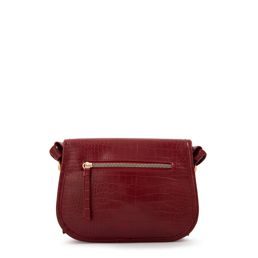Cartera bandolera belinda mediana rojo oscuro