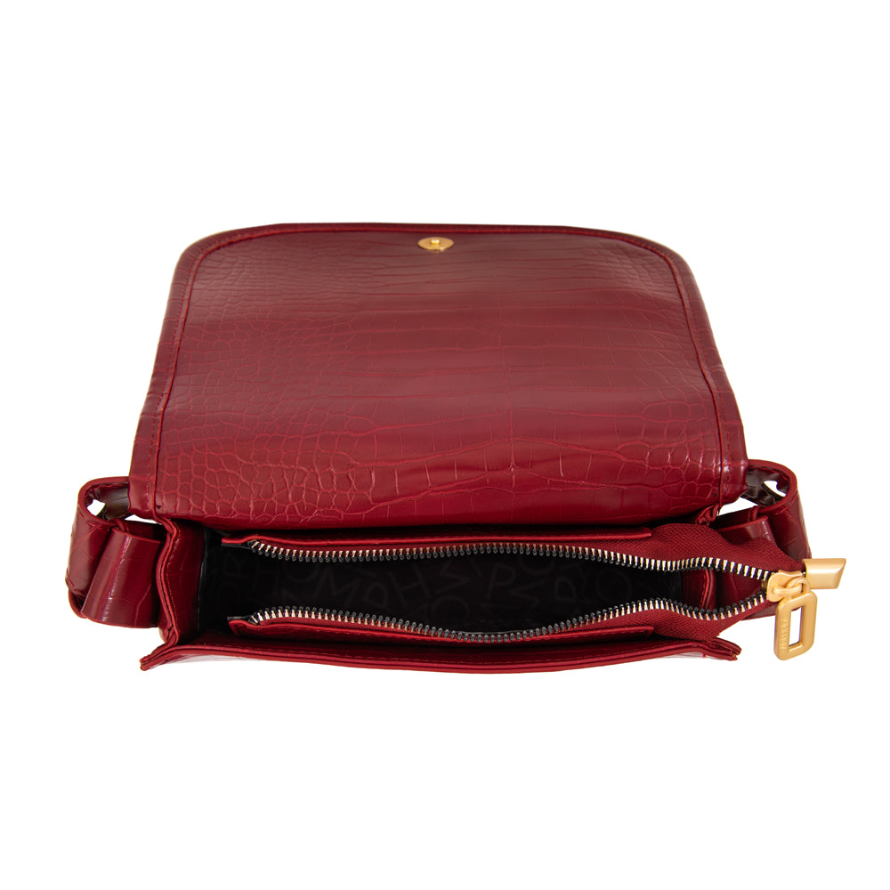 Cartera bandolera belinda mediana rojo oscuro