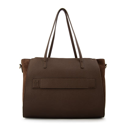 Cartera tote porta notebook samantha grande café oscuro