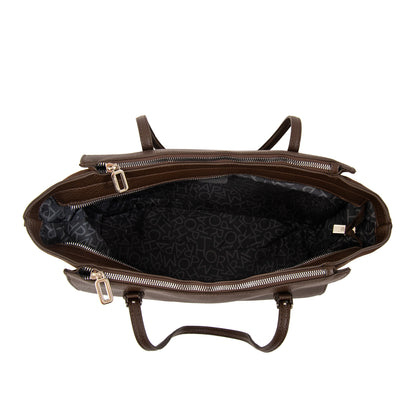 Cartera tote porta notebook samantha grande café oscuro