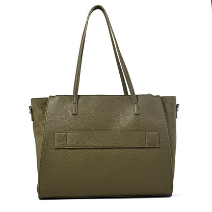 Cartera tote porta notebook samantha grande verde oliva