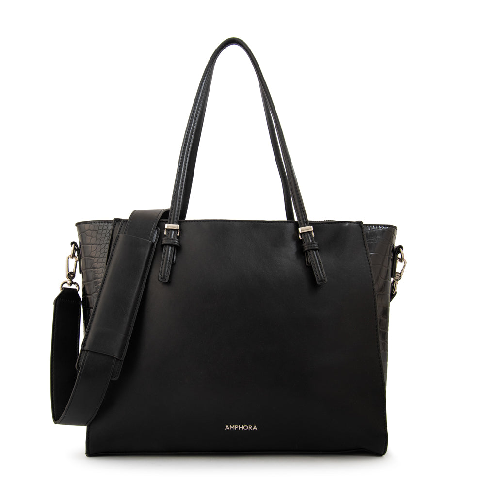 Cartera tote porta notebook samantha grande negro