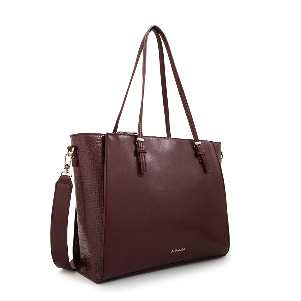Cartera tote porta notebook samantha grande burdeo