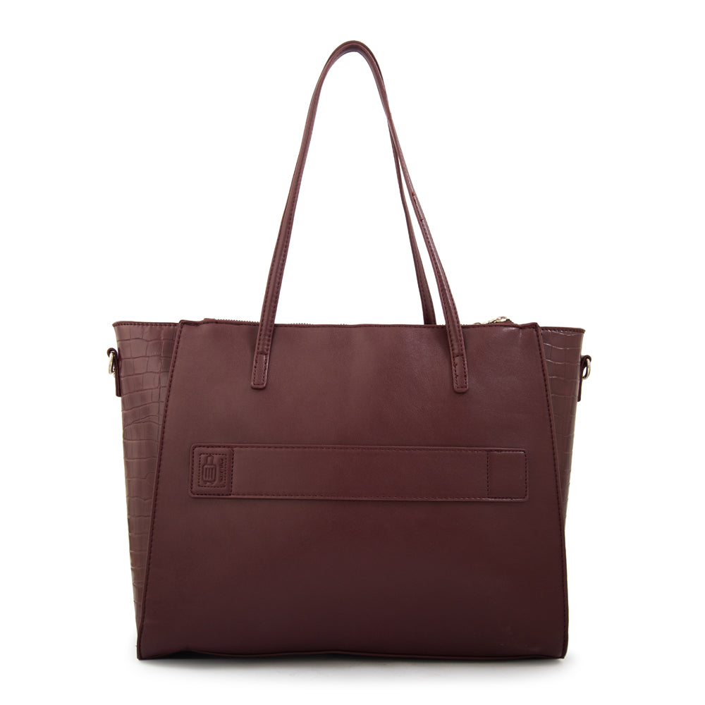 Cartera tote porta notebook samantha grande burdeo