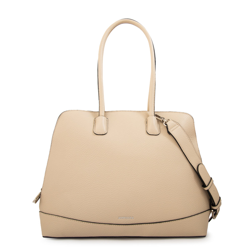 Cartera tote porta notebook gloria beige