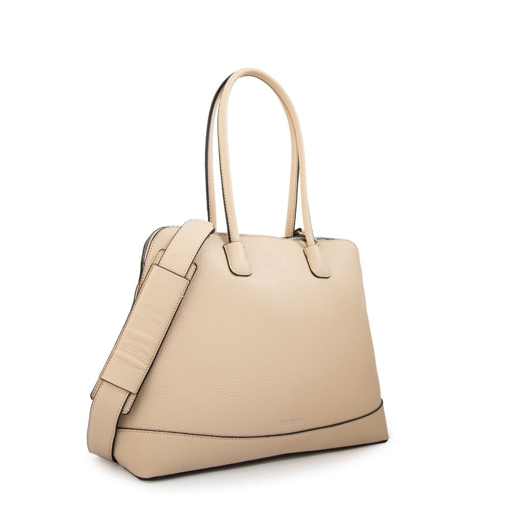 Cartera tote porta notebook gloria beige