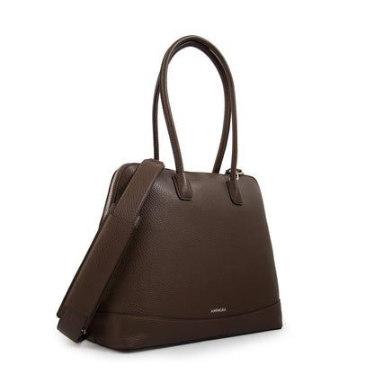 Cartera tote porta notebook gloria café oscuro