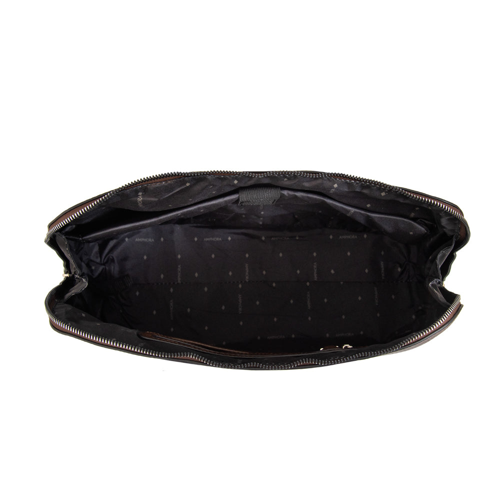 Cartera tote porta notebook gloria café oscuro