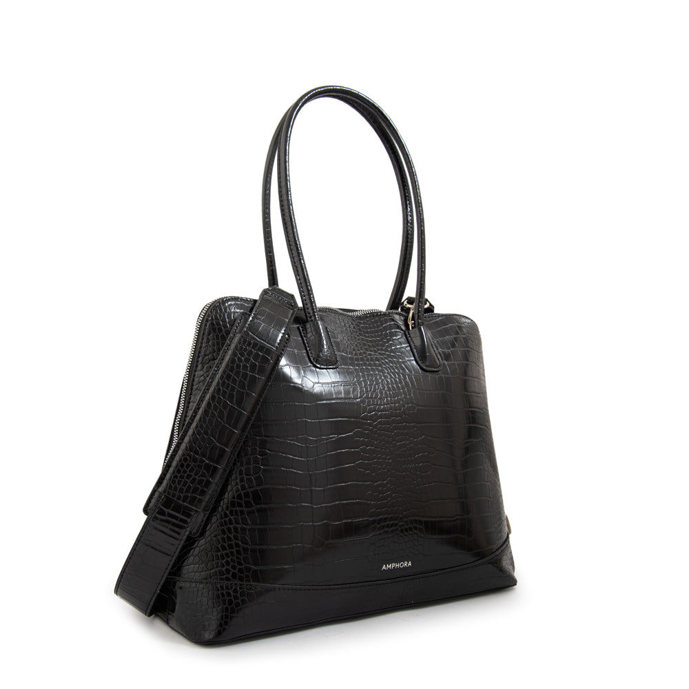 Cartera tote porta notebook gloria negro