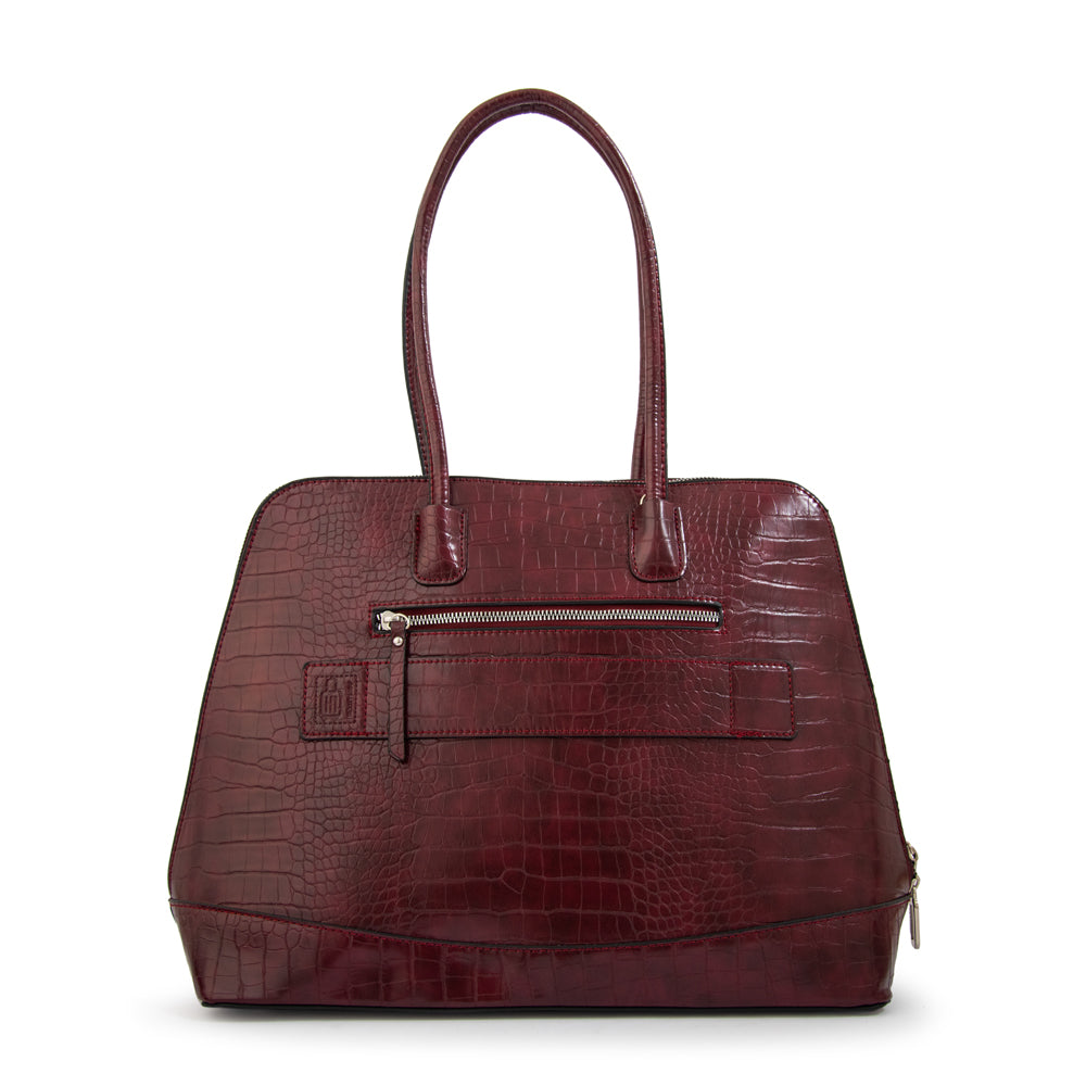 Cartera tote porta notebook gloria burdeo