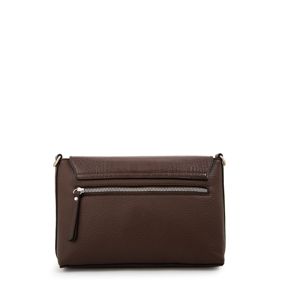 Cartera bandolera charlote mediana café oscuro