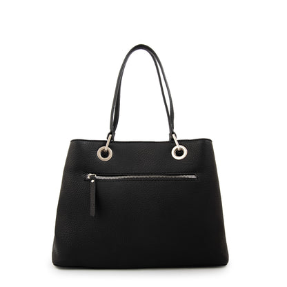 Cartera tote tres divisiones jenifer mediana negro