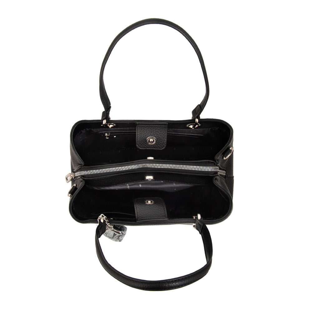 Cartera tote tres divisiones jenifer mediana negro