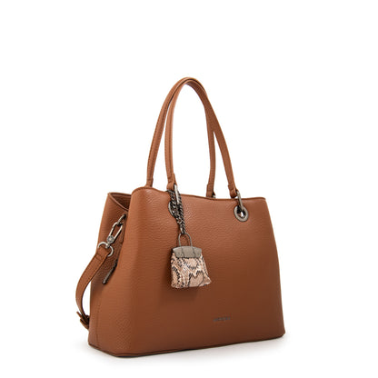 Cartera tote tres divisiones jenifer mediana café