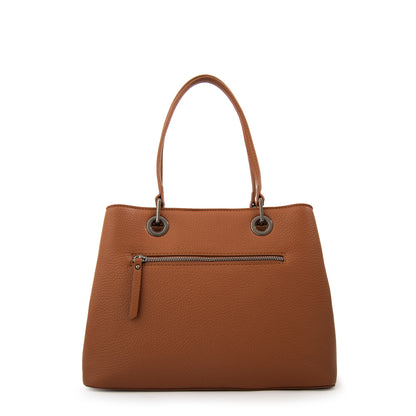 Cartera tote tres divisiones jenifer mediana café