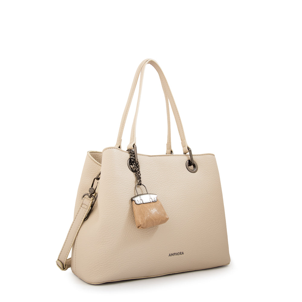 Cartera tote tres divisiones jenifer mediana blanco crudo