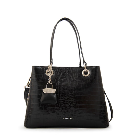 Cartera tote tres divisiones jenifer grande negro