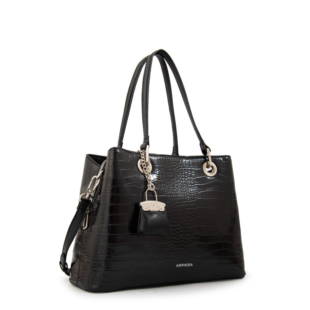 Cartera tote tres divisiones jenifer grande negro