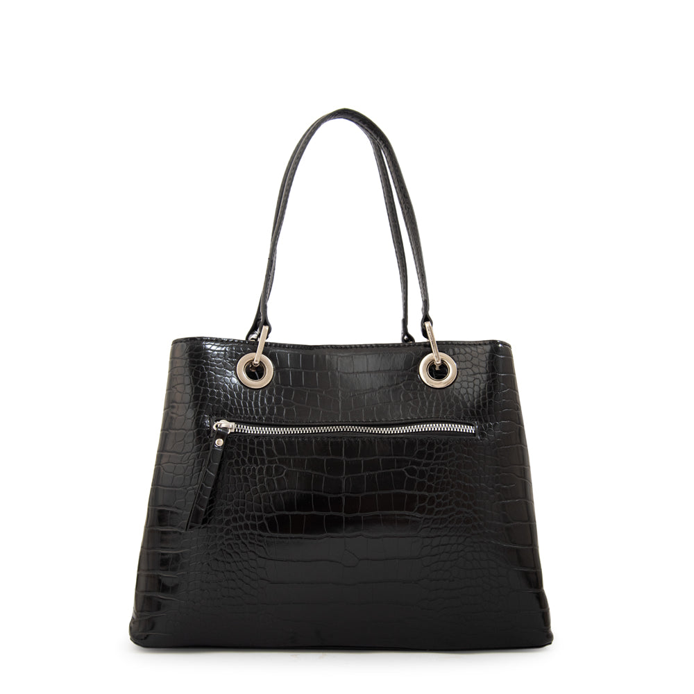 Cartera tote tres divisiones jenifer grande negro