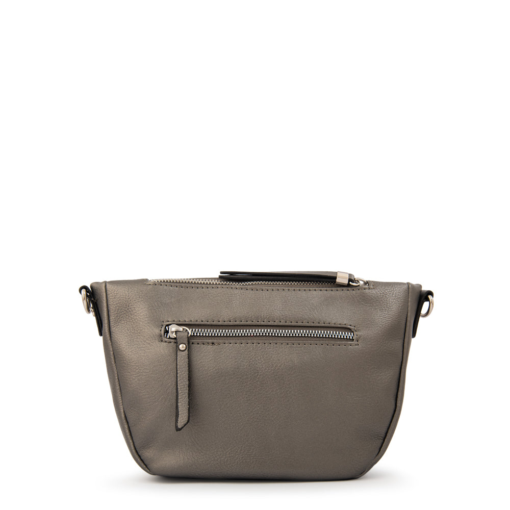 Cartera bandolera lany mediana plateado oscuro