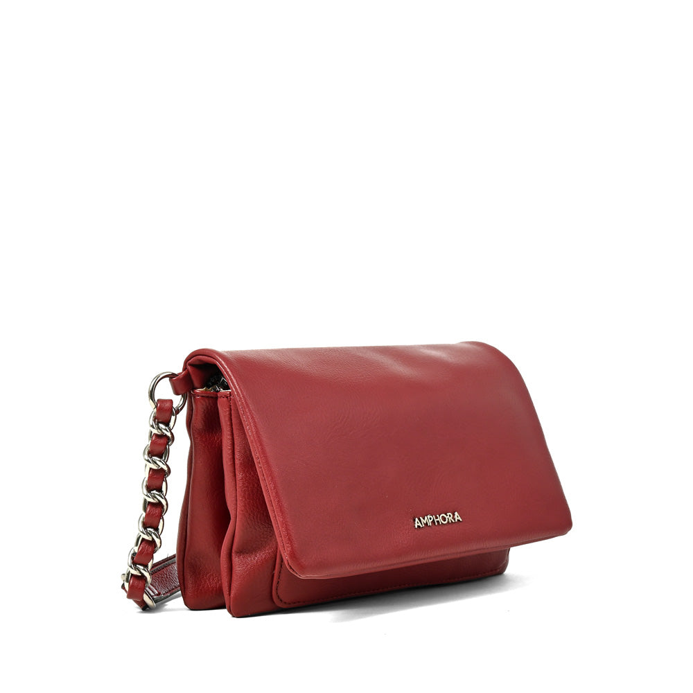 Cartera bandolera brenda mediana rojo oscuro