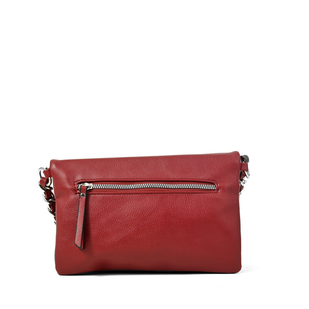 Cartera bandolera brenda mediana rojo oscuro