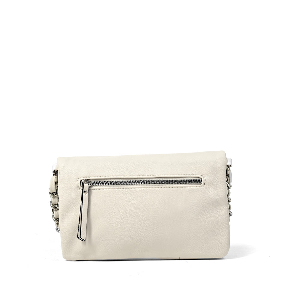 Cartera bandolera brenda mediana blanco crudo