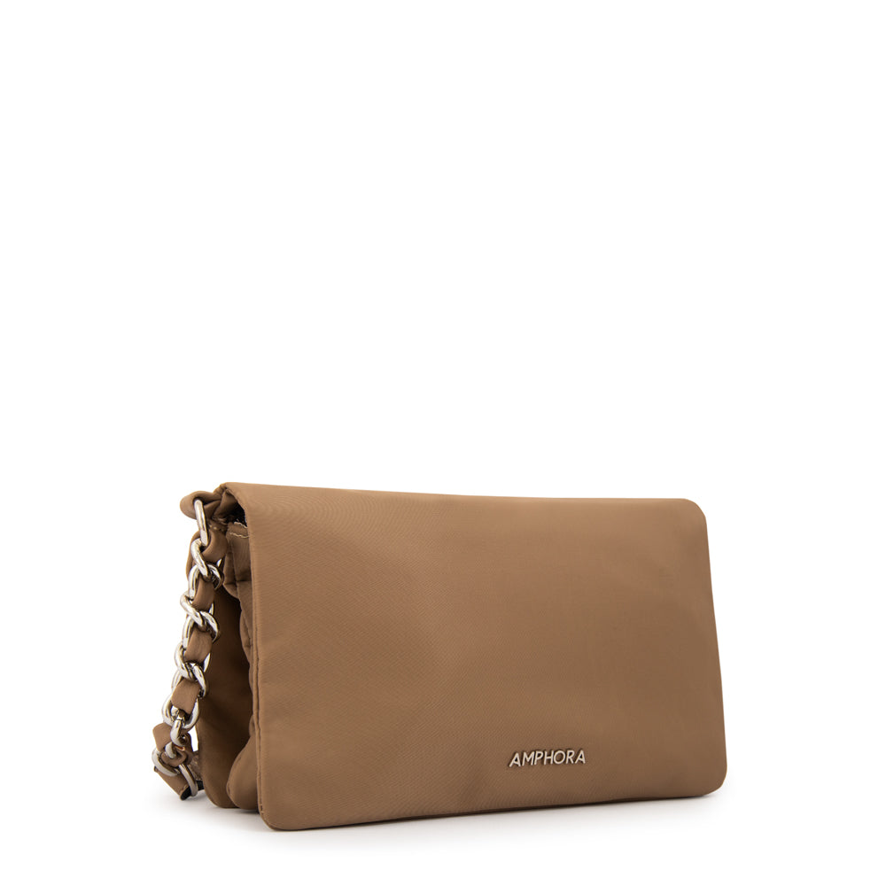 Cartera bandolera brenda mediana beige oscuro