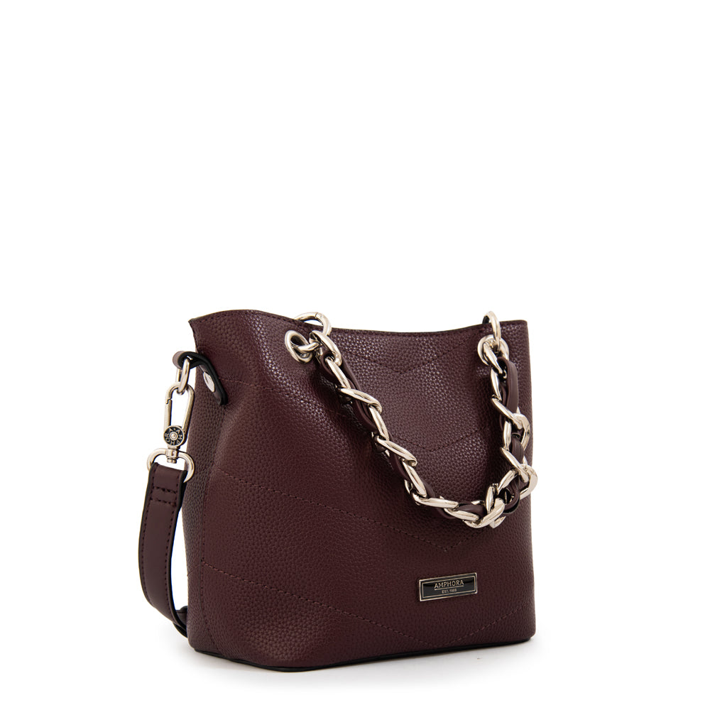 Cartera bandolera mariela mediana burdeo