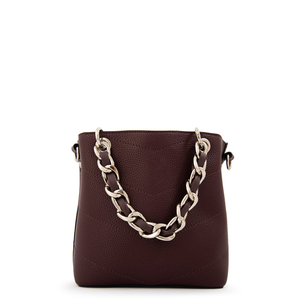 Cartera bandolera mariela mediana burdeo